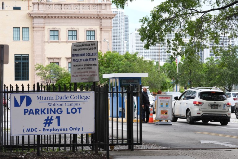 A Miami Dade College parking lot.