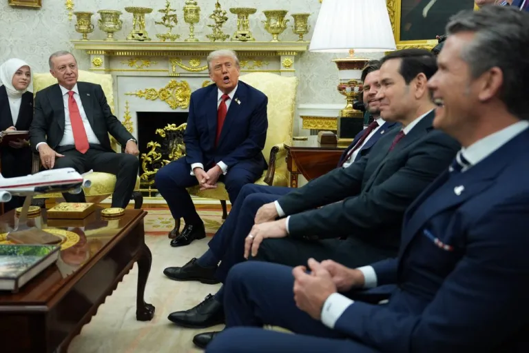 President Donald Trump speaks.