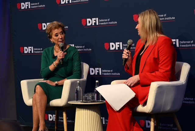Secretary of Education Linda McMahon spoke to Washington Examiner News Editor Marisa Schultz at the fourth annual Education Law and Policy Conference, cohosted by the Federalist Society and the Defense of Freedom Institute. McMahon encouraged colleges to have security precautions on campuses and promoted free speech following the shooting of conservative activist Charlie Kirk at Utah Valley University last week. (Zach Miller Photography)