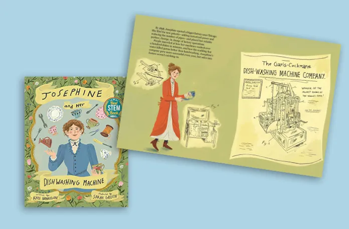 Cover and inside pages of 'Josephine and Her Dishwashing Machine' by Kate Hannigan (Courtesy of Big Sky Life Books)