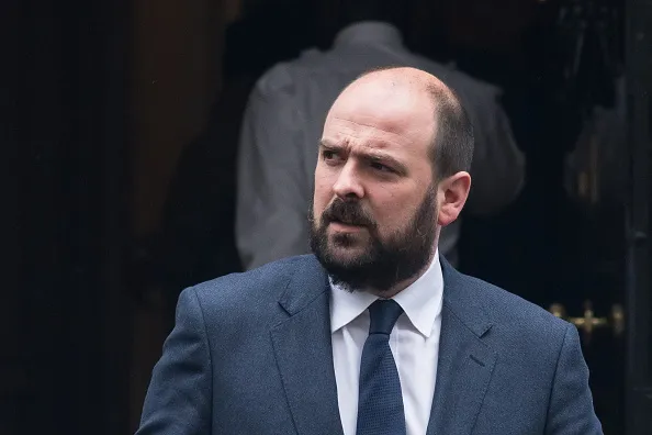 British MP Richard Holden leaves 10 Downing Street after attending the weekly Cabinet meeting in London, United Kingdom on May 14, 2024.