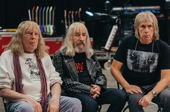 David St. Hubbins (Michael McKean), Derek Smalls (Harry Shearer) and Nigel Tufnel (Christopher Guest) reunite for Spinal Tap II: The End Continues. (Kyle Kaplan/Bleecker Street)