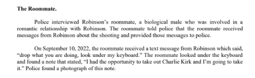 Tyler Robinson charging sheet