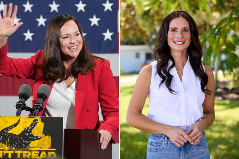 A diptych of Sen. Ashley Moody (R-FL) and Jennifer Jenkins.