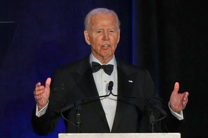 Former President Joe Biden speaks during the National Bar Association's 100th Annual Awards Gala in Chicago, July 31, 2025. 