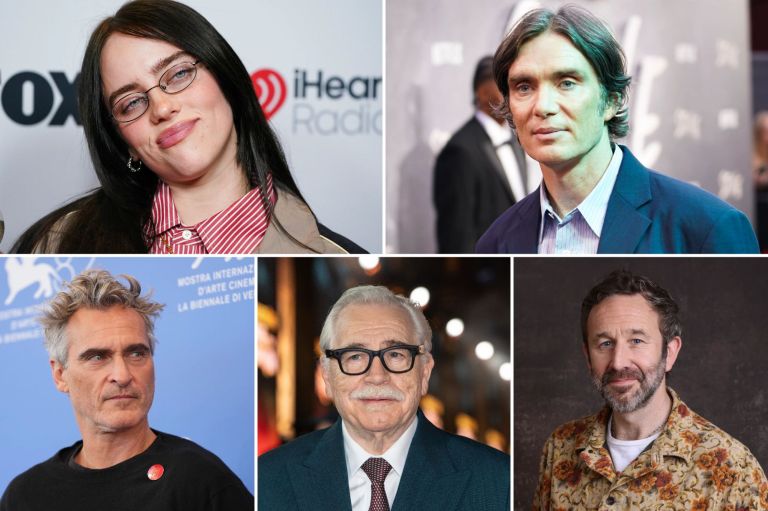 Billie Eilish, Cillian Murphy, Joaquin Phoenix, Brian Cox, and Chris O'Dowd.