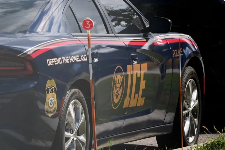 An Immigration and Customs Enforcement vehicle.