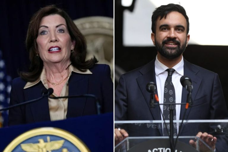 Gov. Nancy Hochul (D-NY) and New York City Democratic mayoral candidate Zohran Mamdani.