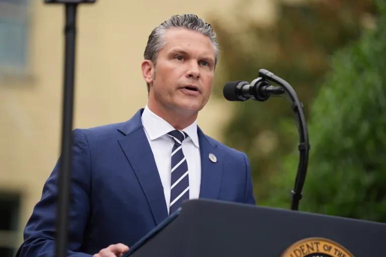 Defense Secretary Pete Hegseth speaks during a ceremony to commemorate the 24th anniversary of the 9/11 attacks, Thursday, Sept. 11, 2025, at the Pentagon in Washington.