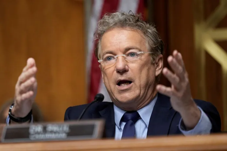 Rand Paul is seen at a Senate hearing.