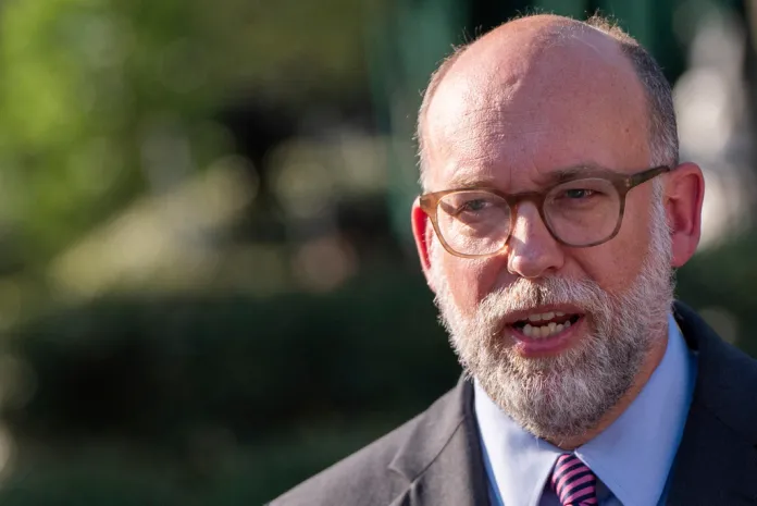 Director of the Office of Management and Budget Russell Vought speaks to reporters at the White House, Thursday, July 24, 2025, in Washington. 