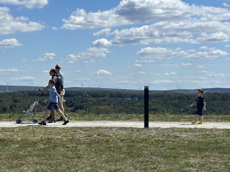Rockwell, a boy from Mount Holly Springs, Pennsylvania, visits the Flight 93 Memorial with his family on Sept. 11, 2025.