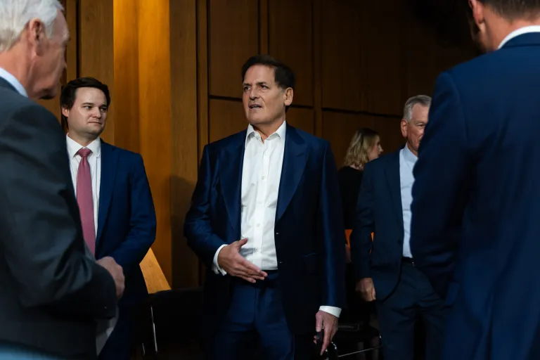Entrepreneur and co founder of the Surgery Center of Oklahoma, Mark Cuban arrivers at a Senate Special Committee on Aging, On Capitol Hill, Wednesday, October 22, 2025.