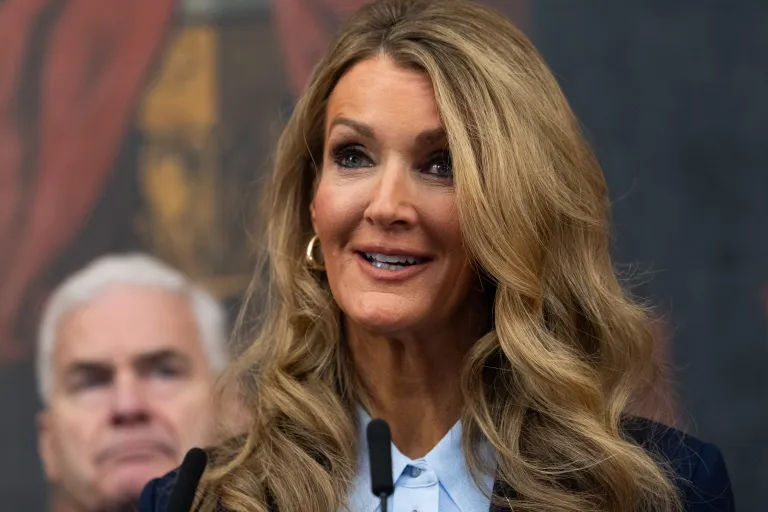 Small Business Administrator Kelly Loeffler speaks to reporters at the U.S. Capitol on Oct. 27, 2025. (Graeme Jennings/Washington Examiner)