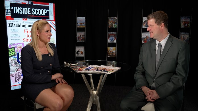 Juliegrace Brufke sits with Jim Antle