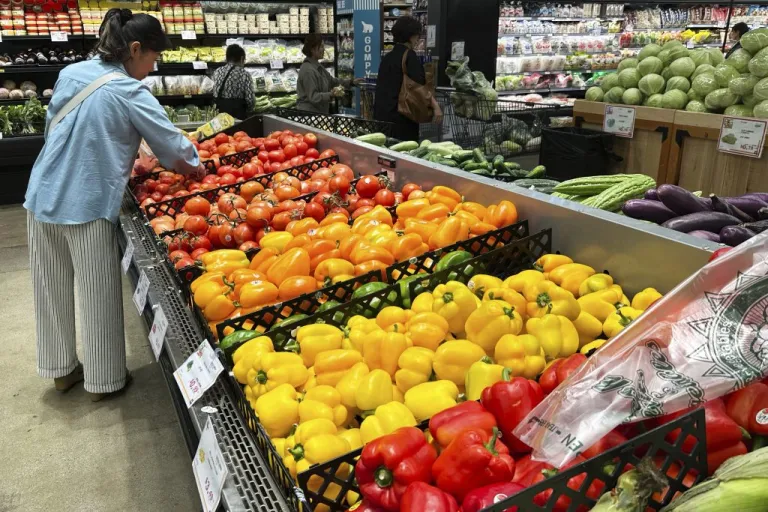 A person shops at a grocery store in Schaumburg, Illinois
