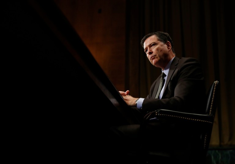 Then-FBI Director James Comey testifies to Congress in 2017.