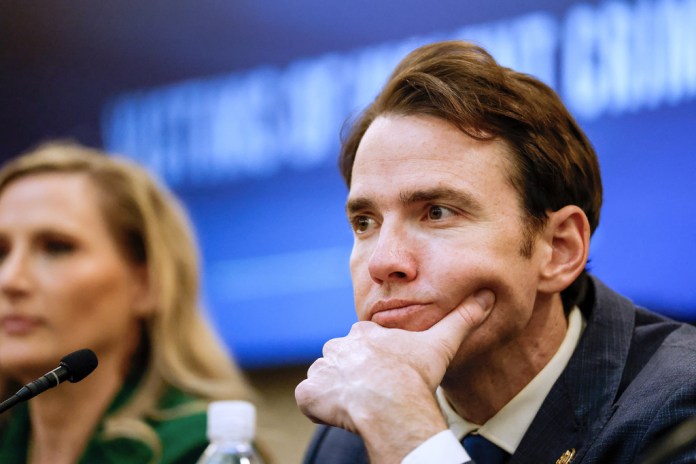Rep. Kevin Kiley (R-CA) listens to testimony as the House Judiciary Subcommittee on Oversight holds a field hearing on violent crime in Charlotte, N.C., Monday, Sept. 29, 2025.
