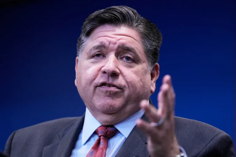 Gov. JB Pritzker (D-IL) speaks at a press conference in Chicago.