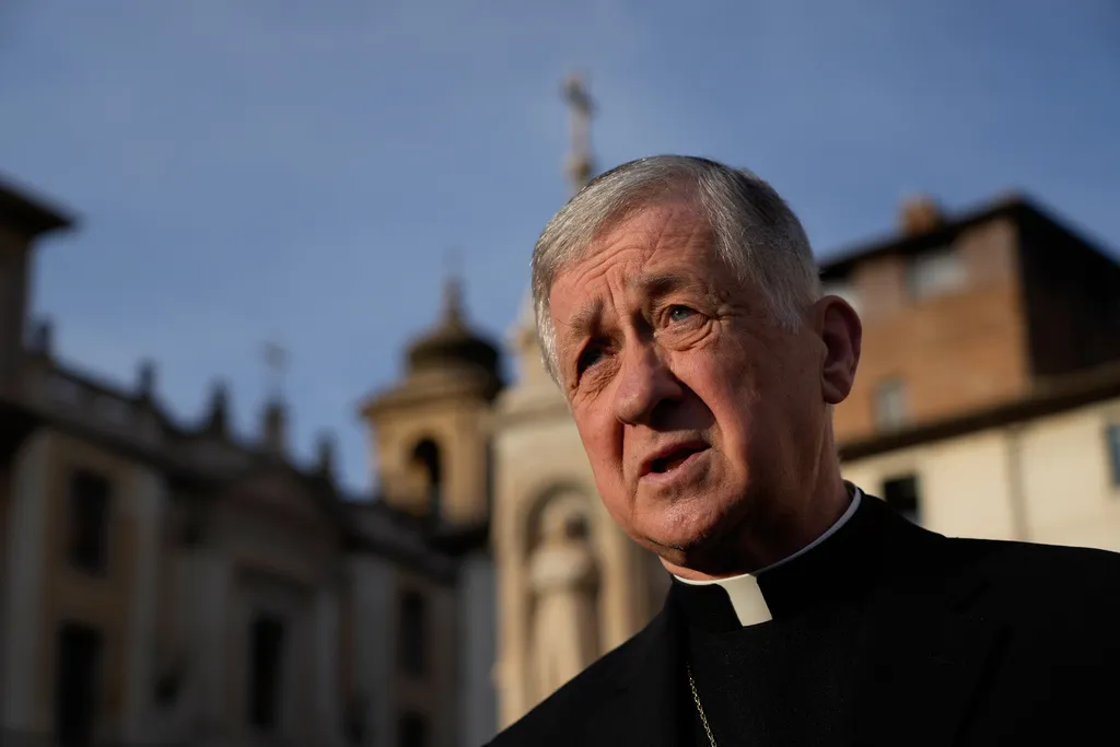 Archbishop of Chicago, Cardinal Blase Cupich answers a journalist's question.