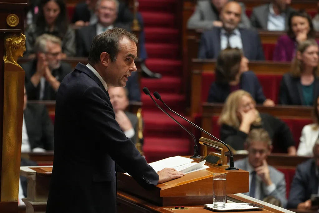 French Prime Minister Sebastien Lecornu delivers his policy speech.