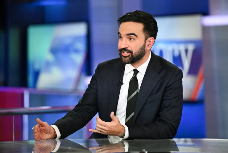 New York City Democratic mayoral candidate Zohran Mamdani speaks during an interview on 