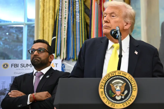 President Donald Trump and FBI Director Kash Patel.