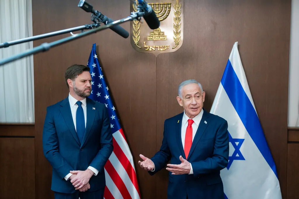 U.S. Vice President JD Vance and Israeli Prime Minister Benjamin Netanyahu.