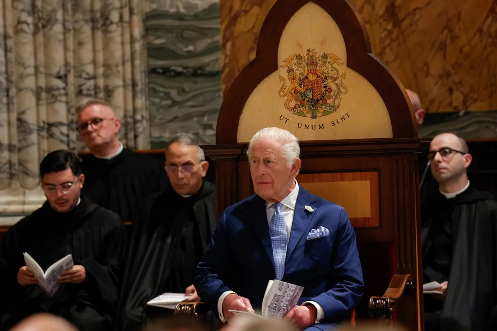 King Charles in the Papal Basilica of St. Paul Outside the Walls in Rome.