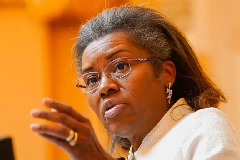 Earle-Sears decries Virginia redistricting amendment push as illegal Virginia Lt. Gov. Winsome Earle-Sears gestures