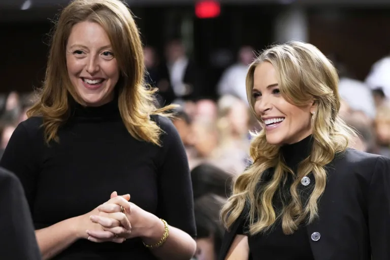 Dr. Casey Means, a wellness influencer, left, and journalist Megyn Kelly attend a confirmation hearing for Robert F. Kennedy Jr. for the Secretary of Health and Human Services post, at the Capitol in Washington, Jan. 29, 2025.  (AP Photo/Ben Curtis, File)