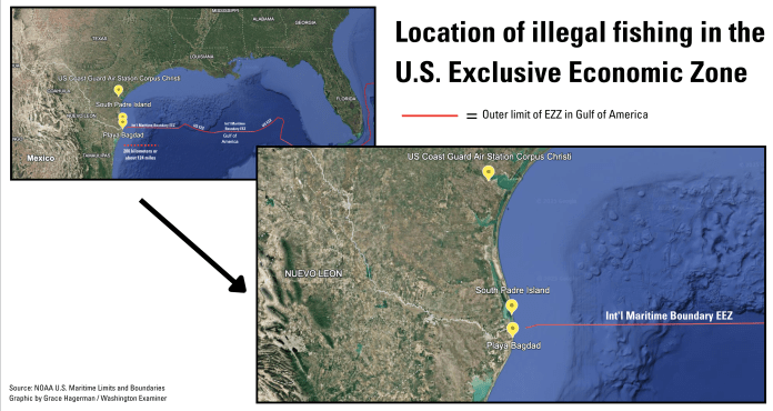 Graphic of the Exclusive Economic Zone in the Gulf of America.
