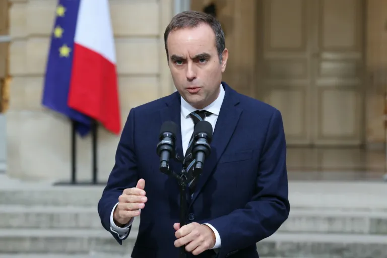 French Prime Minster Sebastien Lecornu delivers a statement at the Hotel Matignon in Paris, Friday, Oct. 3, 2025, before a round of consultations with political parties ahead of the announcement of the new government. (Alain Jocard, Pool Photo via AP)