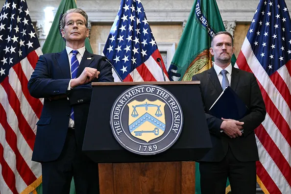 Treasury Secretary Scott Bessent, left, and U.S. Trade Representative Jamieson Greer.