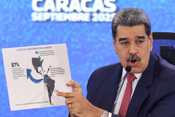 Trump denies approving strikes on Venezuela but overwhelming military presence suggests more to come