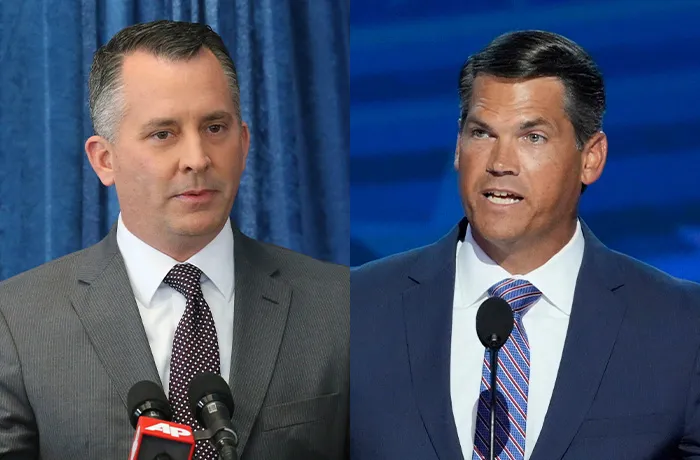 Former Rep. David Jolly (left) and Former Georgia Lt. Gov. Geoff Duncan (right). (Steve Cannon/AP; J. Scott Applewhite/AP)