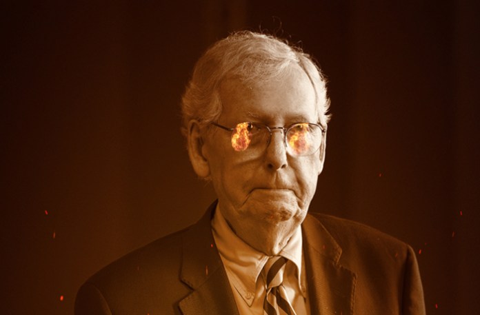 Years before Trump’s executive order, McConnell helped block a constitutional amendment to ban flag burning