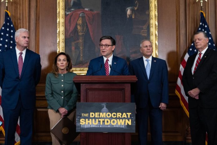 Johnson faces growing GOP unrest as House stays home during shutdown thumbnail