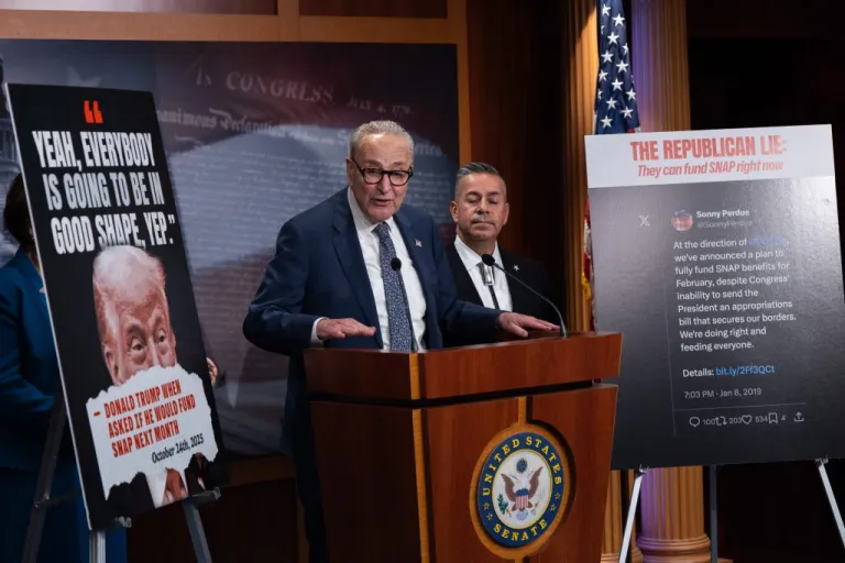 Senate Minority Leader Chuck Schumer (D-NY) and Sen. Ben Ray Lujan (D-NM).