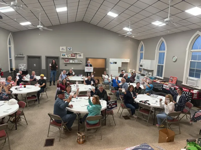 Tricia Aulbach, regional coordinator for Early Vote Action, led a group of volunteers to send out over 10,000 postcards to Amish voters in Pennsylvania, many of them located in Lawrence and Mercer counties in Western Pennsylvania as a reminder to vote "no" in this November's upcoming state Supreme Court retention election.