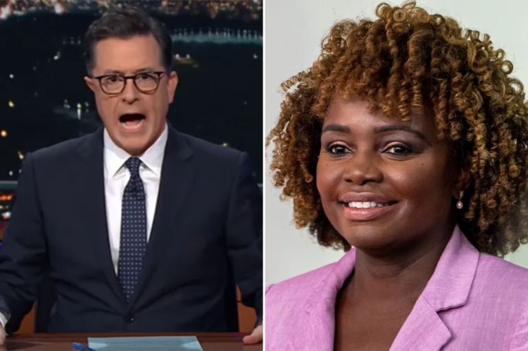 Stephen Colbert, Karine Jean-Pierre collage