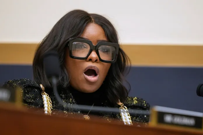 Jasmine Crockett speaks during a hearing.