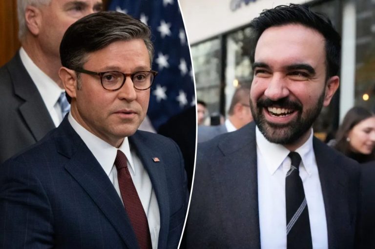 Mike Johnson and Zohran Mamdani diptych