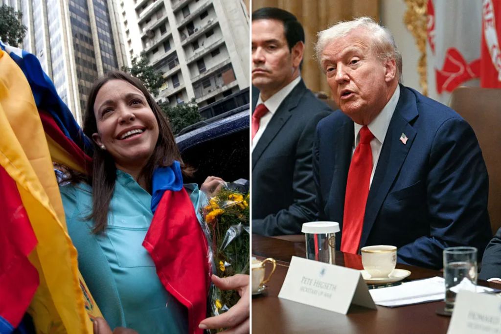 NextImg:Nobel Peace Prize winner Machado dedicates award to Trump