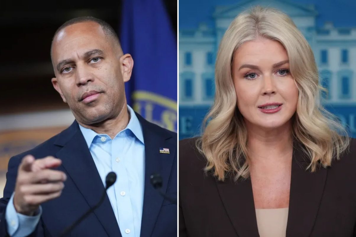 Leavitt and Jeffries trade barbs over political violence and government shutdown