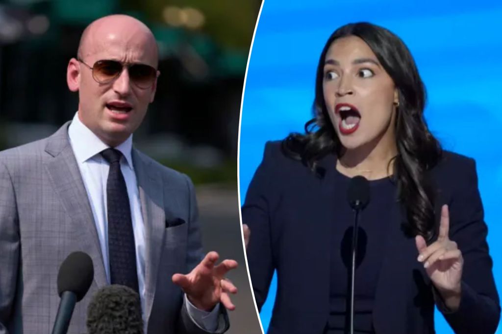 NextImg:Stephen Miller says AOC helps 'Republican approval ratings go up' amid spat