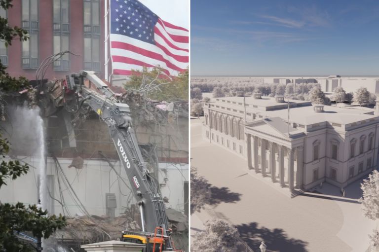 White House demolition East Wing renovation collage