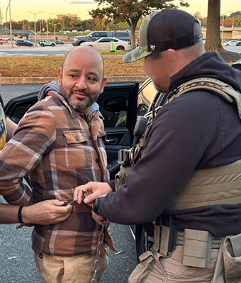 Officers with ICE’s Enforcement and Removal Operations Washington, D.C., field office apprehend Edgar Bernabe Estrada