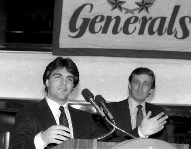 Boston College quarterback Doug Flutie and Donald Trump.
