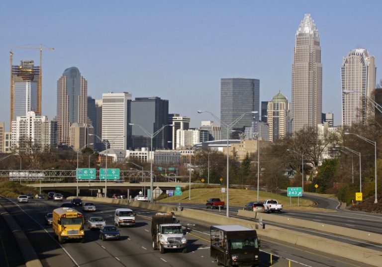 The skyline of Charlotte, North Carolina.